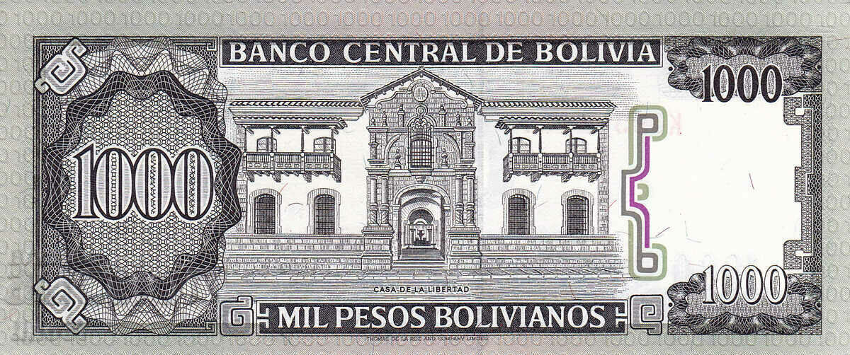 Licitație tino37- BOLIVIA - 1000 PESOS BOLIVIANOS - 1982 - UNC