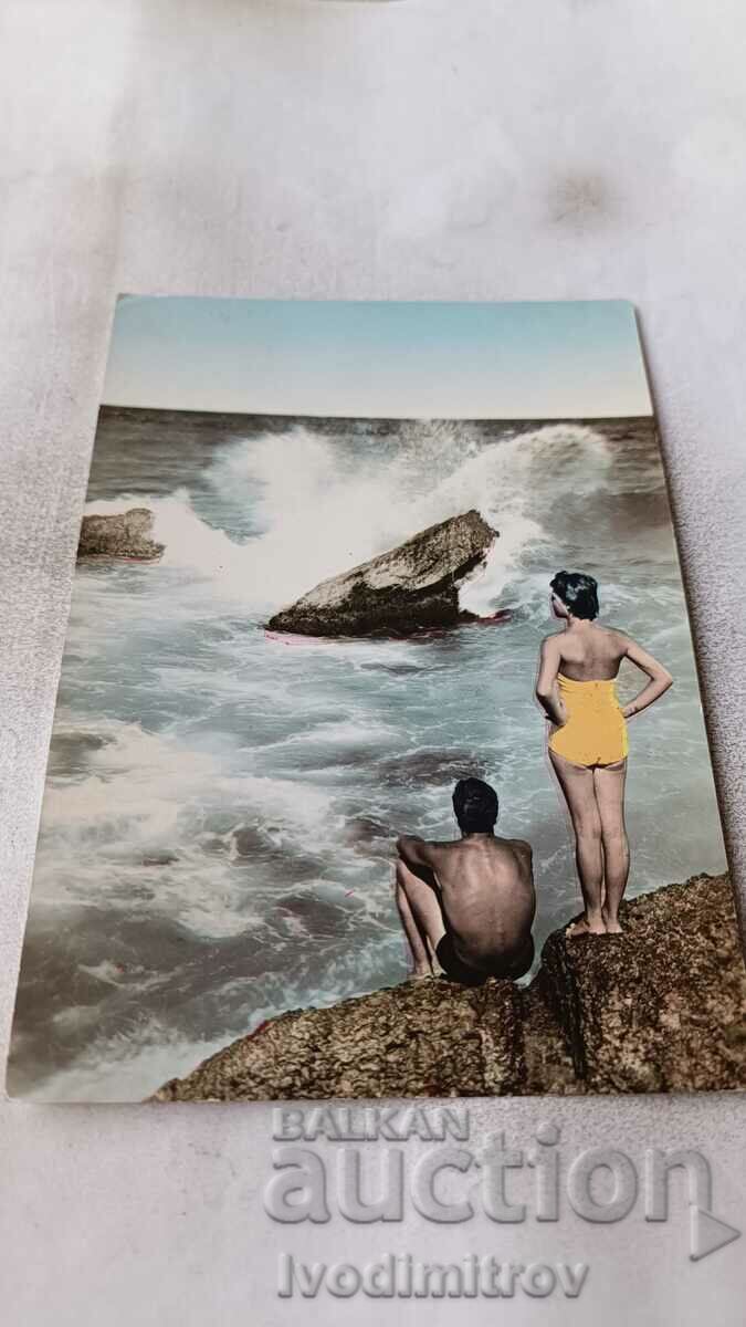 Пощенска картичка Варна Черно море 1960