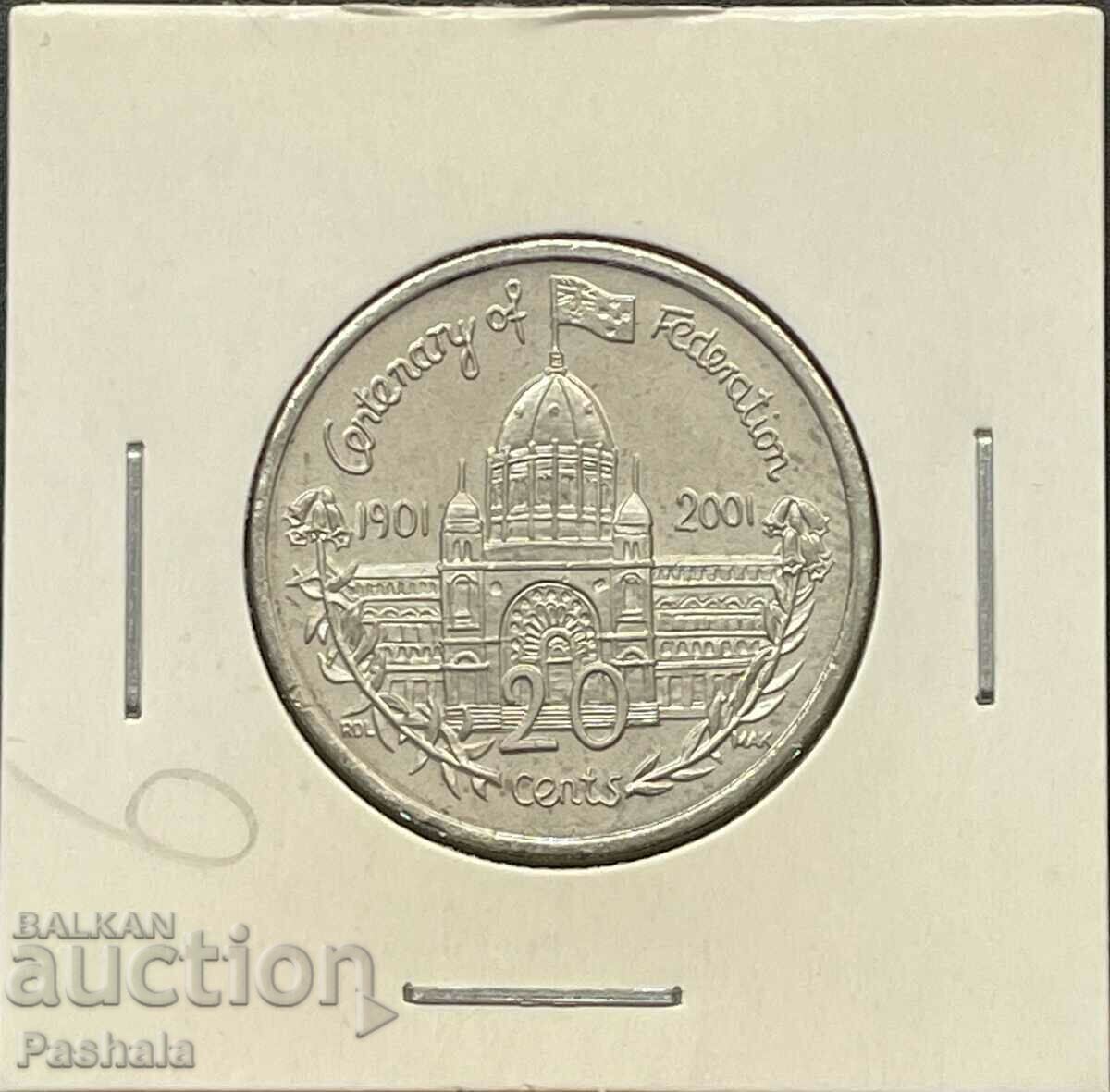 Australia 20 cents 2001