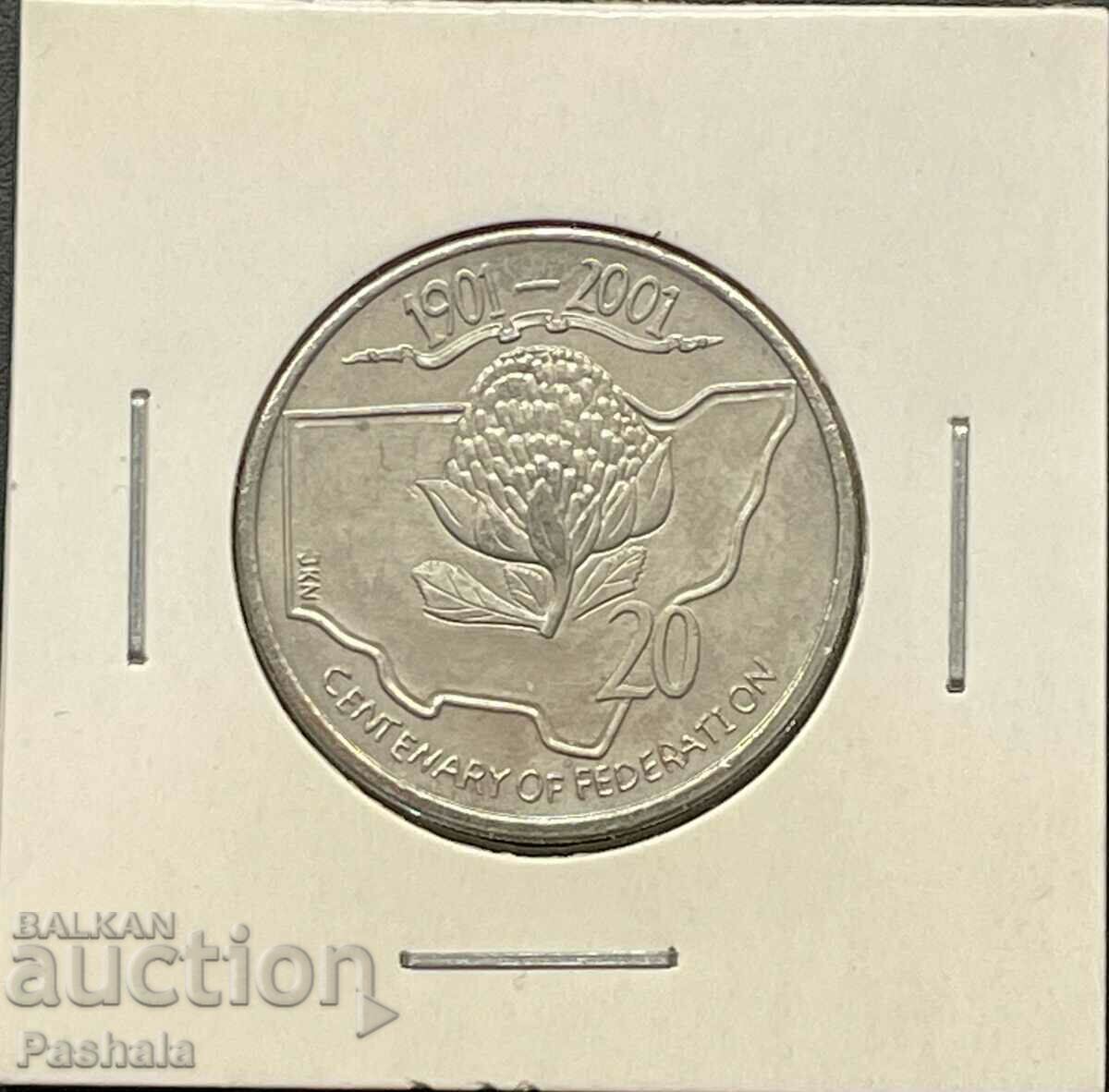 Австралия 20 цента 2001 г.
