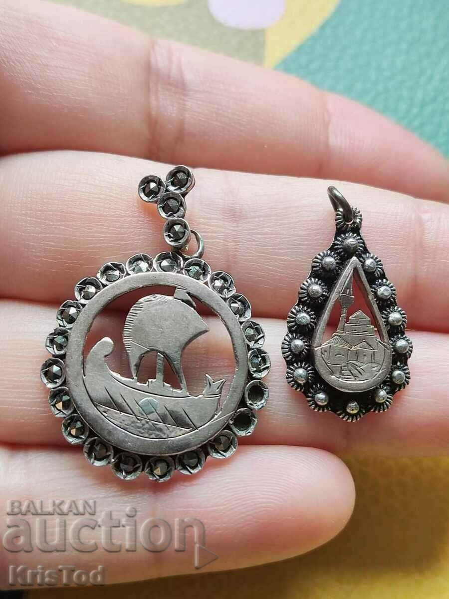 Antique silver pendants