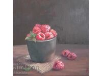 Raspberries, Painting, Oil, 25x30cm