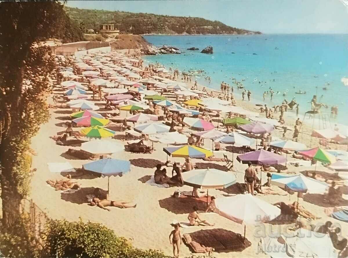 Bulgaria. Postcard. BAPHA Kurort Druzhba" beach..
