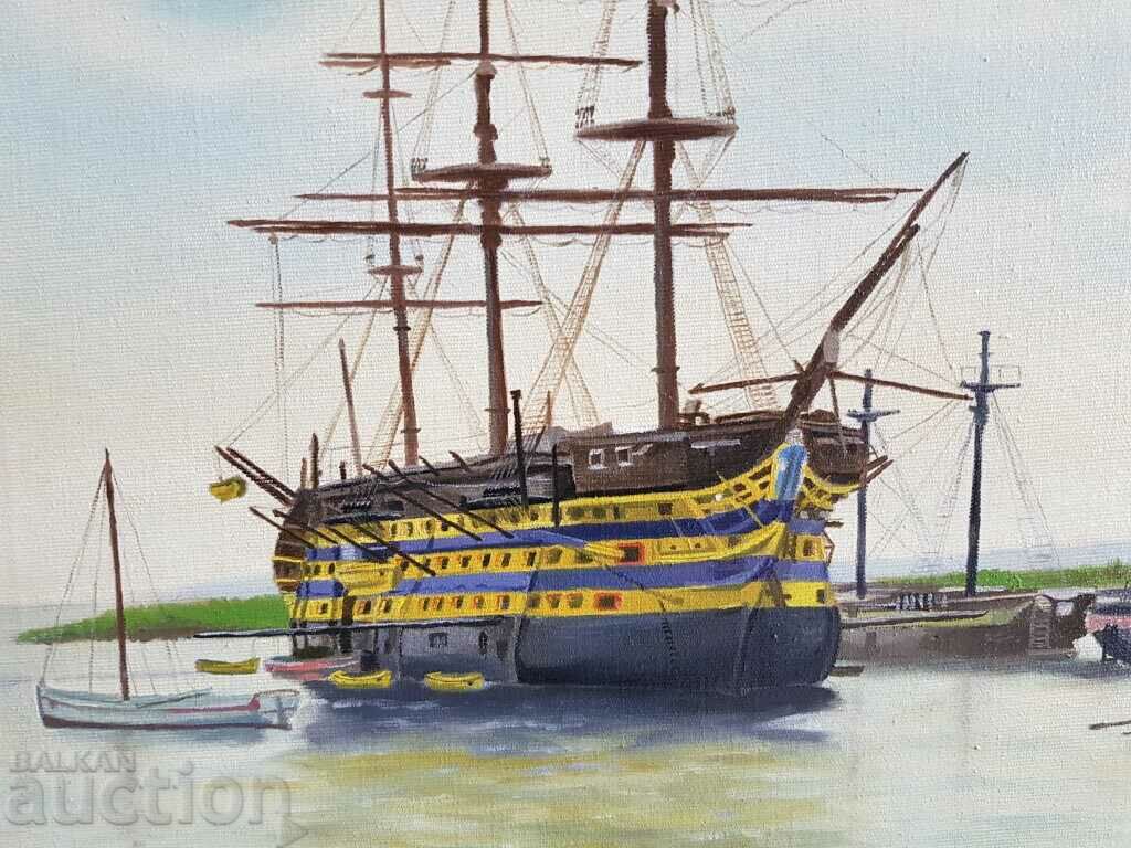 Auction Picture Intrepid of Pirates of the Caribbean English ship oil Auction Picture Intrepid of Pirates of the Caribbean English ship oil