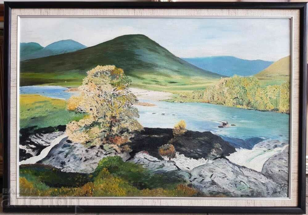 Large picture Mountain landscape by K.D. oil paints