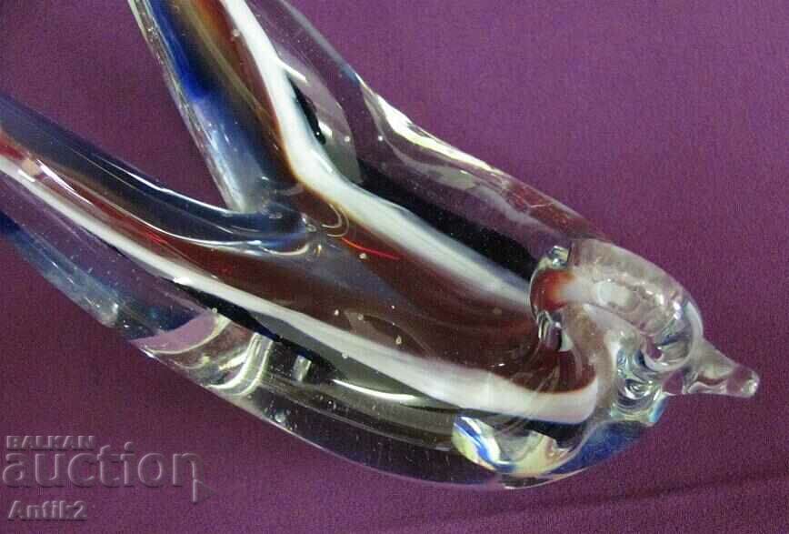 Vintich Murano Crystal Glass Swallow - 5 Vintich Murano Crystal Glass Swallow - 5