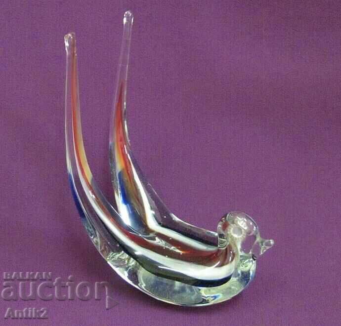 Vintich Murano Crystal Glass Swallow