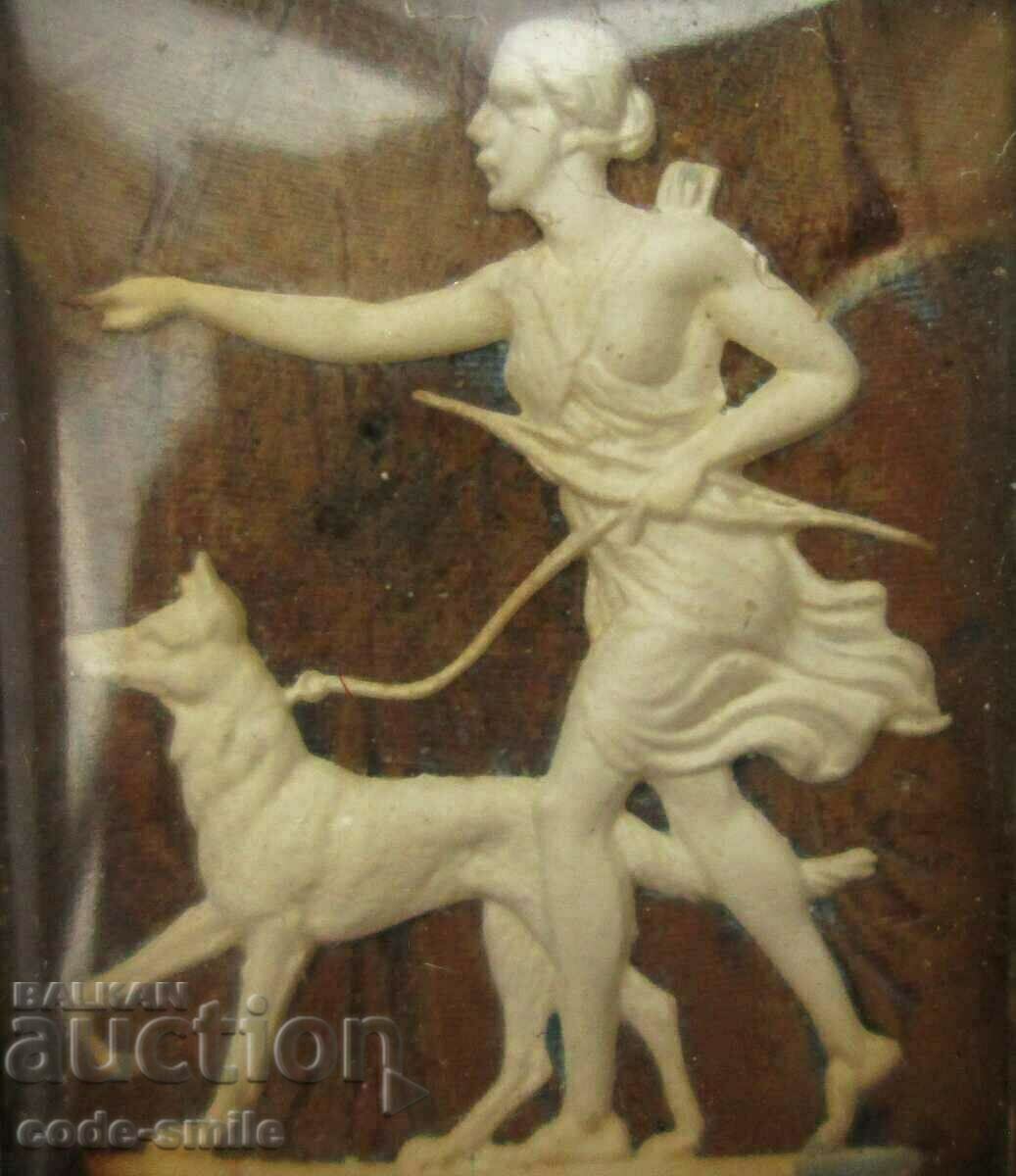 Old ladies silver brooch engraving goddess of the hunt Diana - 7 Old ladies silver brooch engraving goddess of the hunt Diana - 7