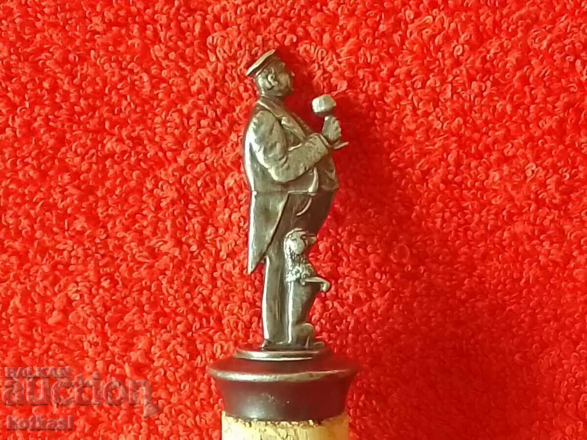 Figurină metalică cu capac de sticlă Câine mascul degustător marcat - 7