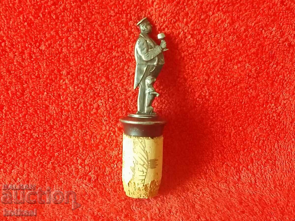 Bottle cap metal figure Male taster dog marked