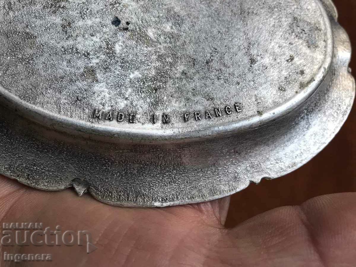 ASHTRAY ANTIQUE COPPER ALLOY PARIS RELIEF - 6