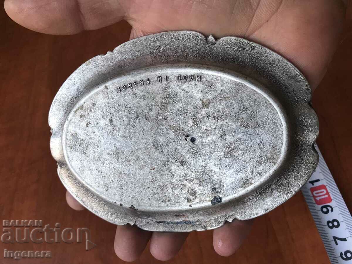 ASHTRAY ANTIQUE COPPER ALLOY PARIS RELIEF - 7