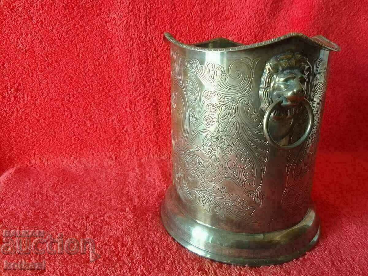 Old England SHEFFIELD Lion Heads Silver Plated Champagner - 7 Old England SHEFFIELD Lion Heads Silver Plated Champagner - 7