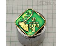 HUNTING WORLD HUNTING EXHIBITION EXPO -81 PLOVDIV BADGE