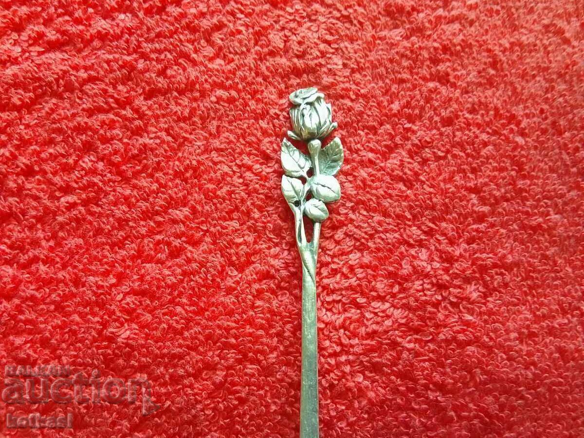 Old beautiful silver 800 spoon marked roses - 5
