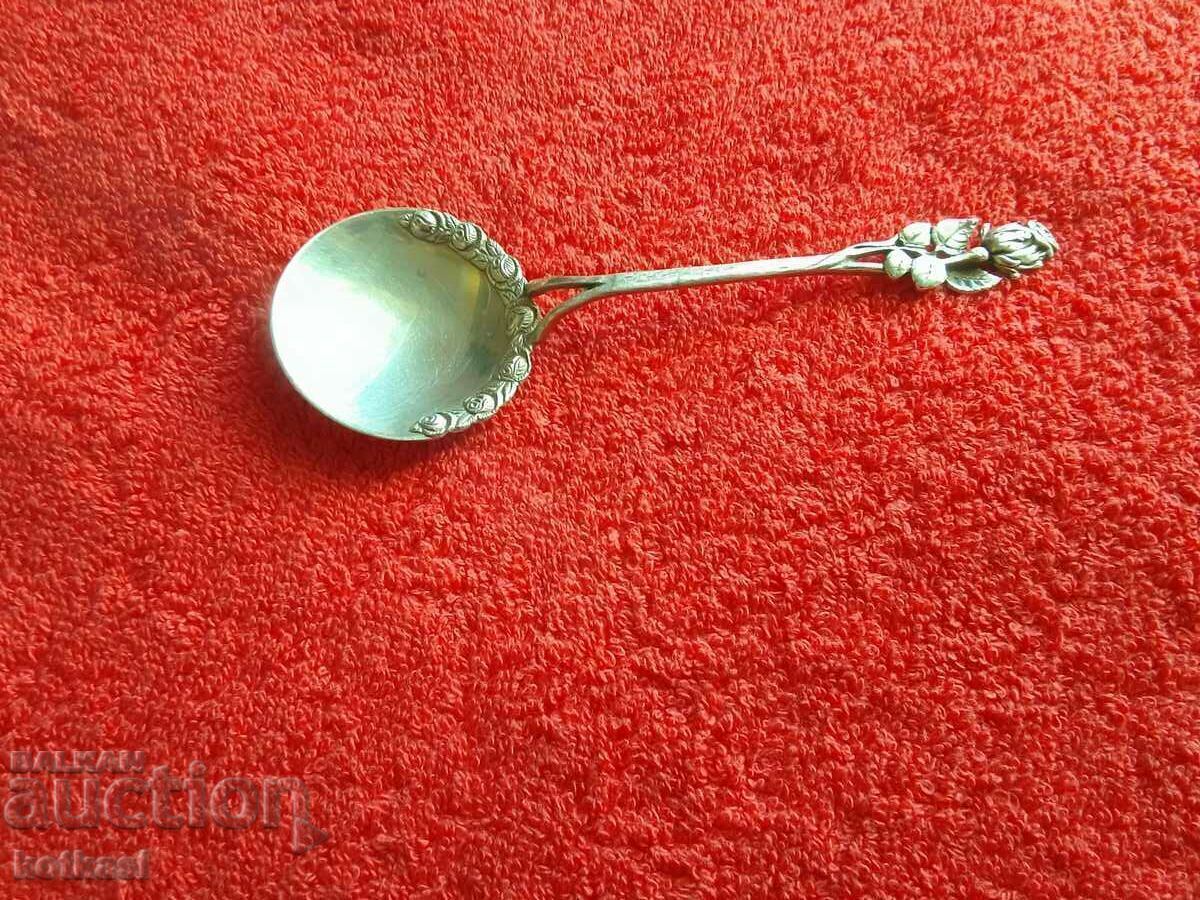 Old beautiful silver 800 spoon marked roses - 7