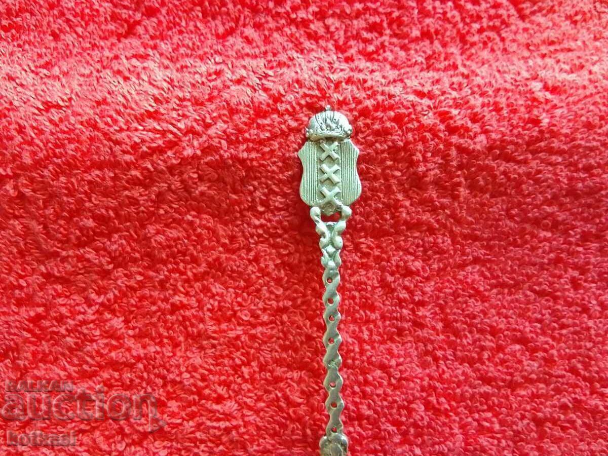 Доставка на Стара красива сребърна лъжичка надписи Амстердам Доставка на Стара красива сребърна лъжичка надписи Амстердам