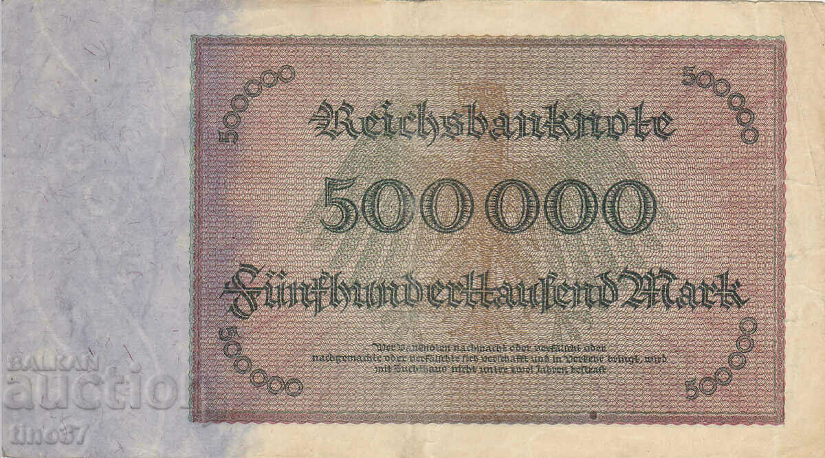 Auction tino37- GERMANY - 500000 MARKS - 1923 - VF Auction tino37- GERMANY - 500000 MARKS - 1923 - VF