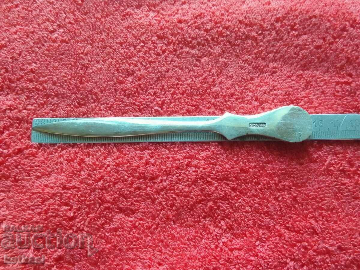 Old silver 800 proof knife for letters and envelopes with price 155.00 BGN | € 79.25 Old silver 800 proof knife for letters and envelopes with price 155.00 BGN | € 79.25