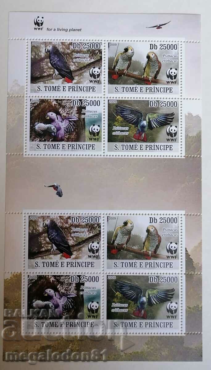 Sao Tome and Principe - WWF fauna, Jaco parrot