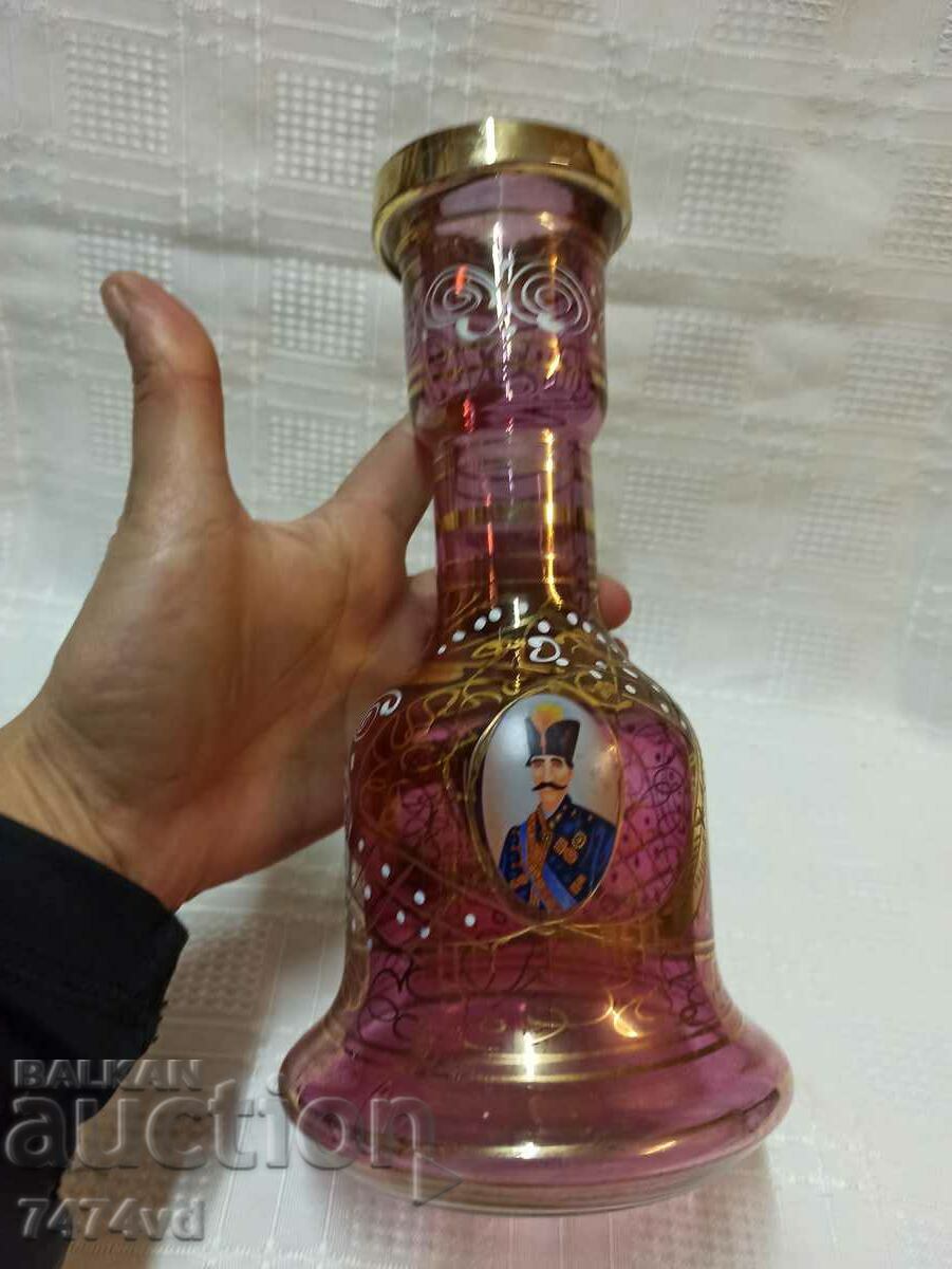 Qajar Naser Ad-Din-Shah Persian Glass Hookah Base