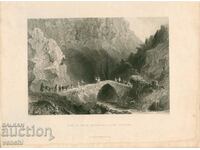 1838 - ENGRAVING - BARADA BRIDGE - ORIGINAL