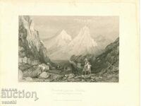 1840 - GRAVURĂ - TRECĂTOAREA BALCANILOR - ORIGINAL +