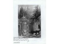 1838 - GRAVURA - Mormantul din Cimitirul Scutari - ORIGINAL