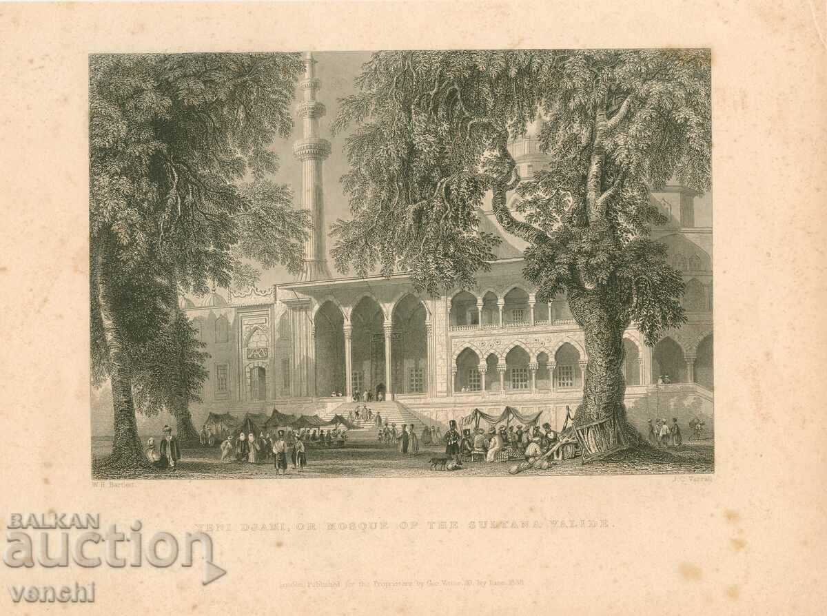 1838 - GRAVURA - Moscheea Valide Sultan - ORIGINAL