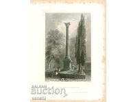 1838 - GRAVURA - Coloana lui Teodosie - ORIGINAL