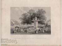 1839 - ГРАВЮРА - Фонтан на сладката вода - ОРИГИНАЛ