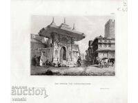 1838 - GRAVURA - Poarta Moscheei Hagia Sofia - ORIGINAL