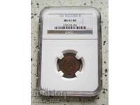 2 cenți 1901 MS 62 BN NGC