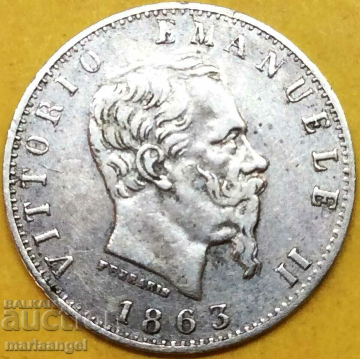 20 centesimi 1863 Ιταλία M - Milan Victor Emmanuel ασημένιο