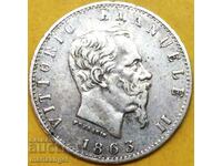 20 centesimi 1863 Italy M - Milan Victor Emmanuel silver