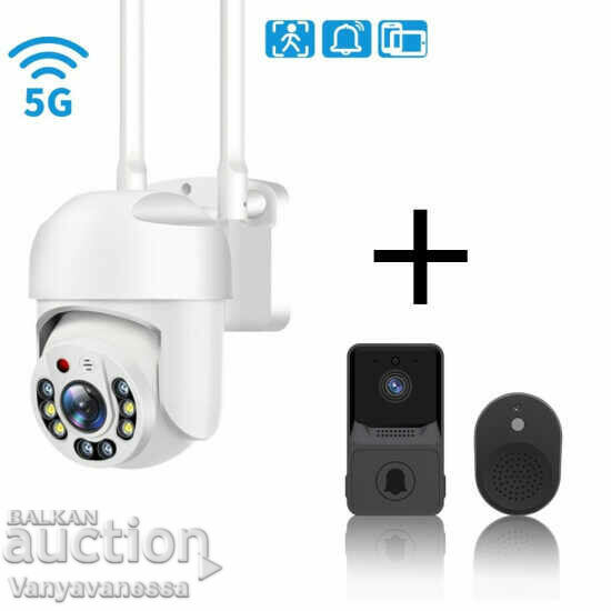 Wireless Video Doorbell - A1410 + Dome Wireless Camera 2110