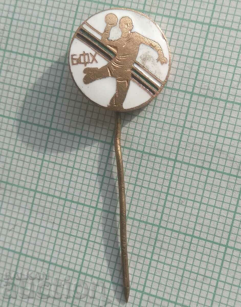 15112 BFH Bulgarian Handball Federation - bronze enamel with price 4.00 BGN | € 2.05 15112 BFH Bulgarian Handball Federation - bronze enamel with price 4.00 BGN | € 2.05