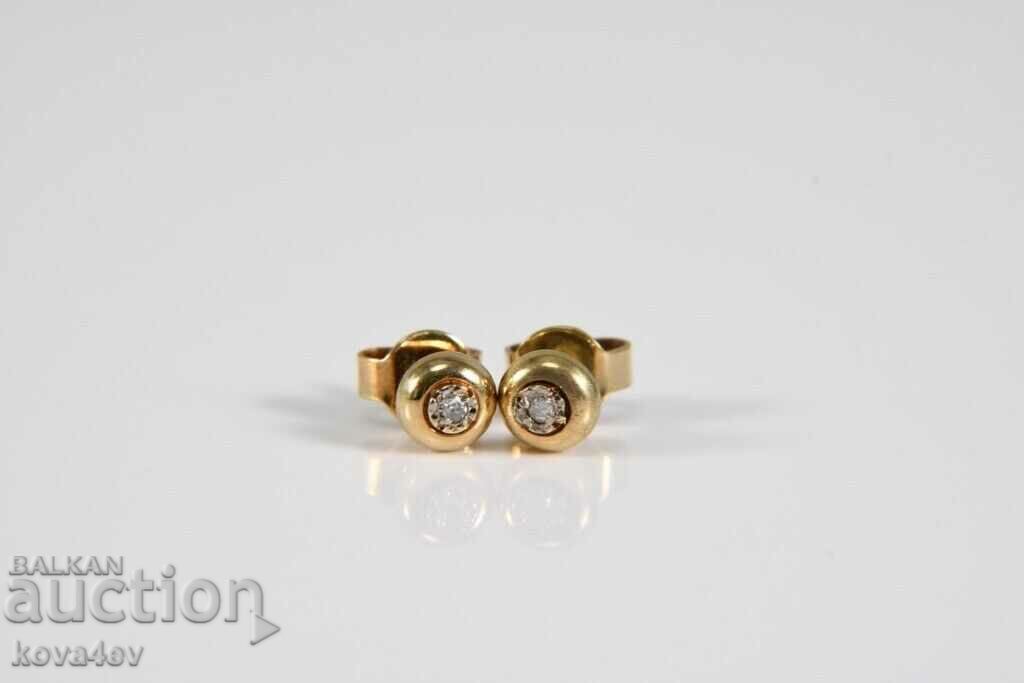 Gold earrings 8k /.333 with diamond