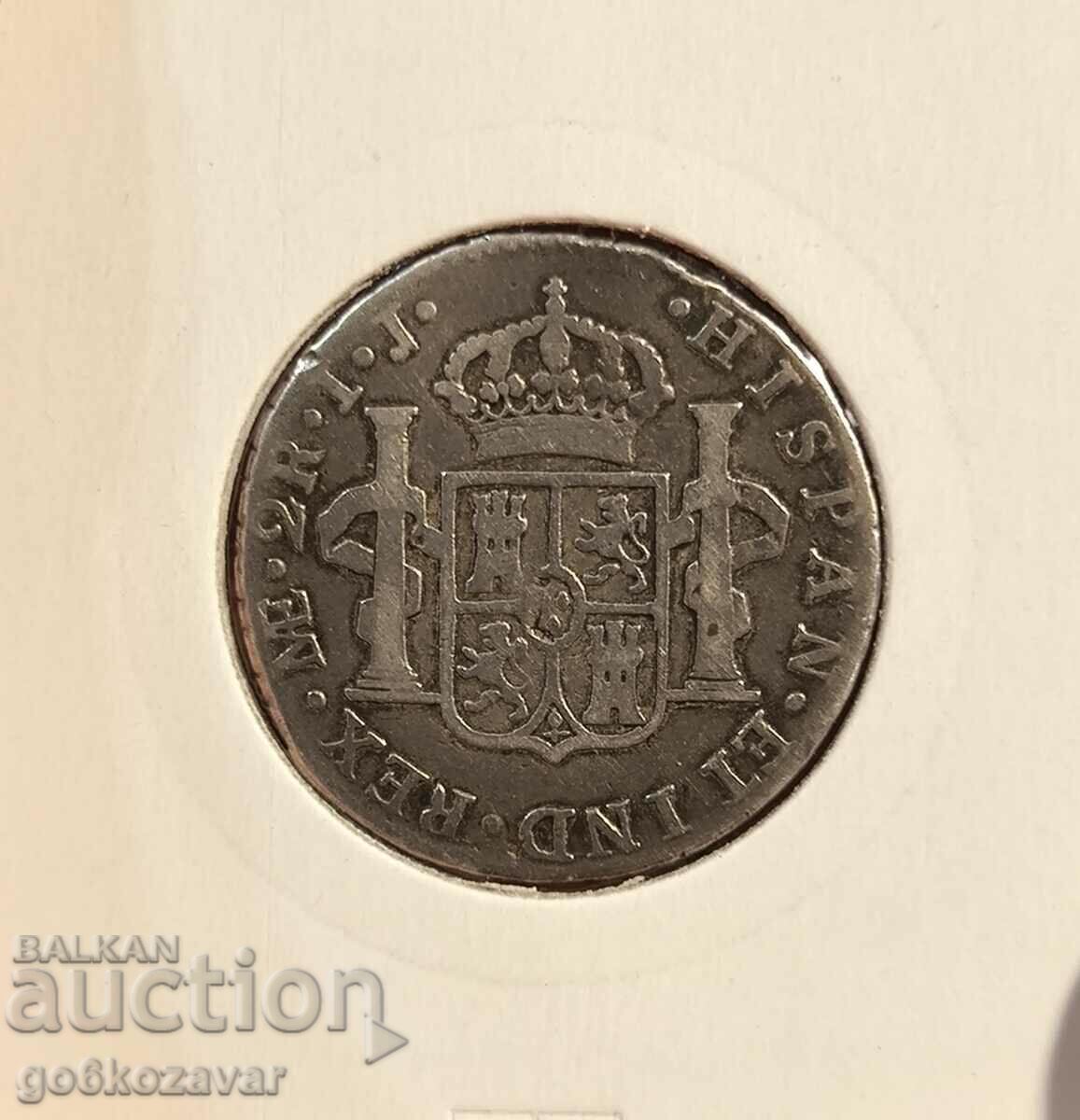 Peru 2 Reales 1800 Argint! Rar! R