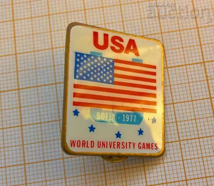 Badge University Games στη Σόφια 1977 - Η.Π.Α
