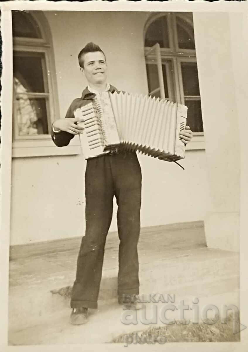 Bulgaria. Old photo photograph - Man playing a chord...