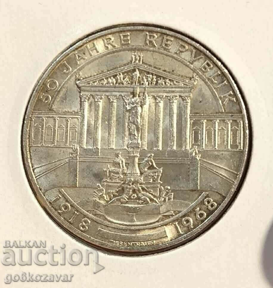 Austria 50 șilingi 1968 Argint 0.900 din fișa UNC