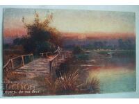 Παλιά καρτ ποστάλ 1914 - ταξίδεψε, με σφραγίδα
