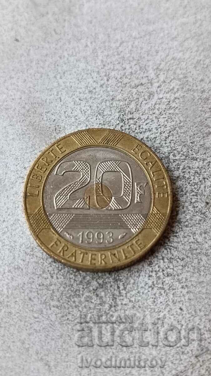 Franța 20 de franci 1993