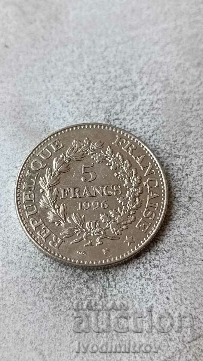 Franța 5 franci 1996 200 de ani franc zecimal francez