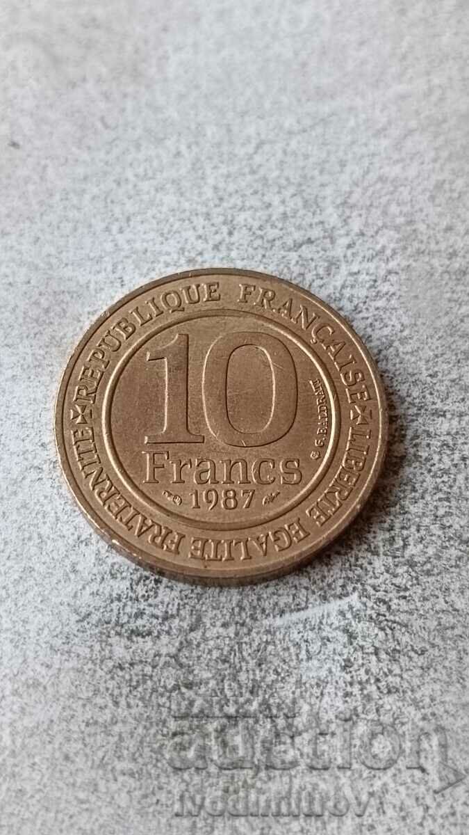 Γαλλία 10 Φράγκα 1987 Χιλιετία της δυναστείας των Καπετιανών