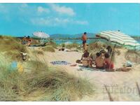 България Пощенска картичка. 1973г. ПРИМОРСКО - плажът ...