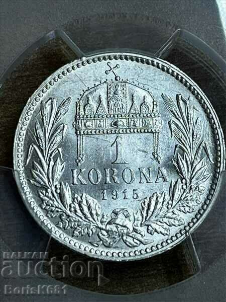 Auction 1 Crown 1915 MS62 Hungary PCGS Auction 1 Crown 1915 MS62 Hungary PCGS