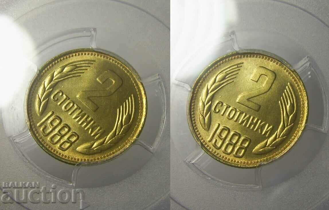Licitație Bulgaria 2 cenți 1988 MS68 PCGS Licitație Bulgaria 2 cenți 1988 MS68 PCGS