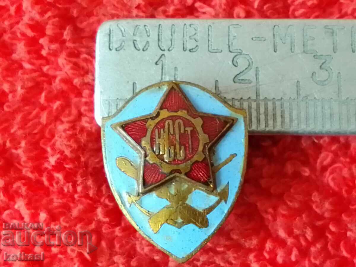 Old social badge on screw enamel NSST excellent Old social badge on screw enamel NSST excellent